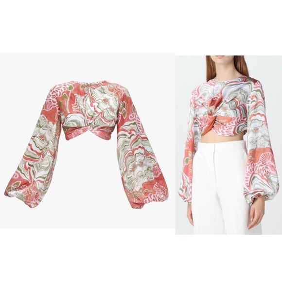 Andrea Iyamah Behati Cropped Top Mushroom Print - Picture 1 of 14